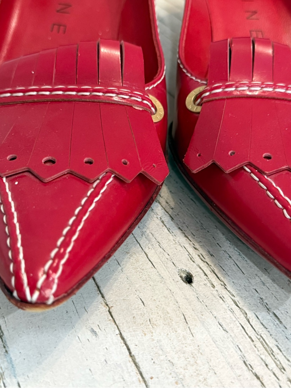 Celine Red Leather Kitten heels size 37 - Picture 10 of 13